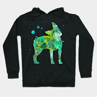 Boston Terrier Dog Watercolor Painting 3 Hoodie